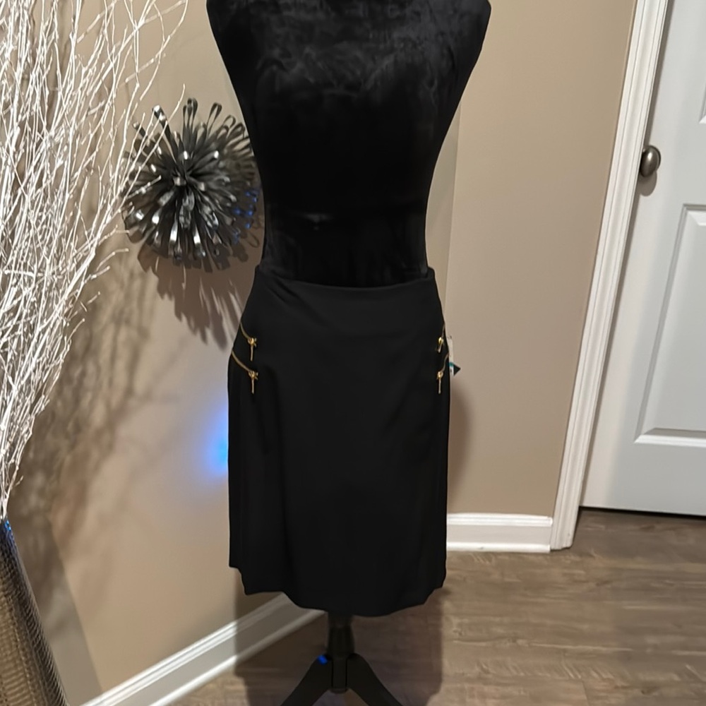 INC International Concepts Black Pencil Skirt Asymmetrical Design